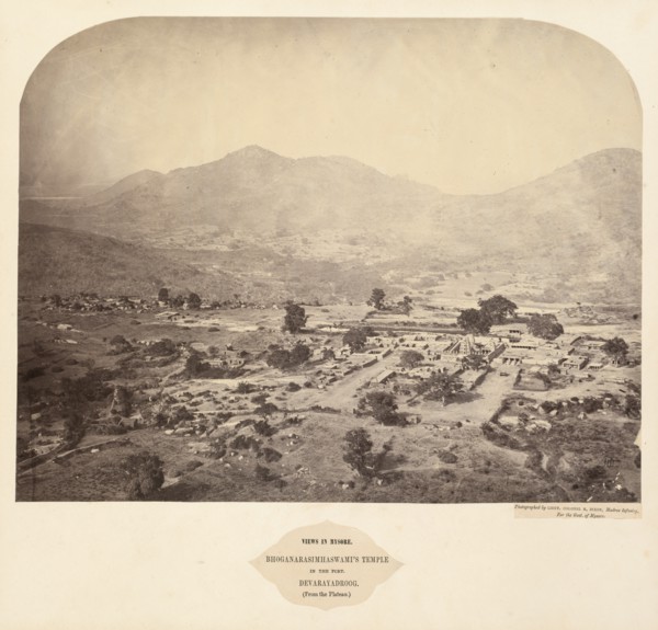 Views in Mysore: Bhoganarasimhaswami's temple, in the fort, Devarayadroog..., 1862-1865. Creator: Lieutenant Colonel Henry Dixon (British, 1824-1883).