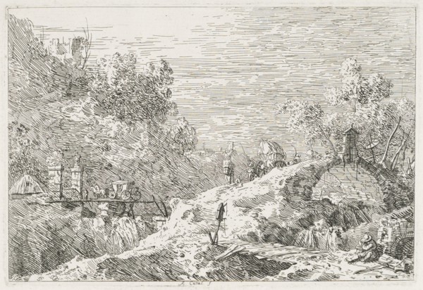 Views: Mountain Landscape with Five Bridges, 1735-1746. Creator: Antonio Canaletto (Italian, 1697-1768).
