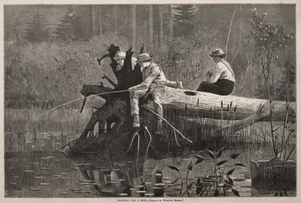 Waiting for a Bite, 1874. Creator: Winslow Homer (American, 1836-1910).