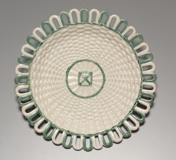 Wicker-Work Covered Basket on Stand (stand), c. 1780-1840. Creator: Wedgwood Factory (British).