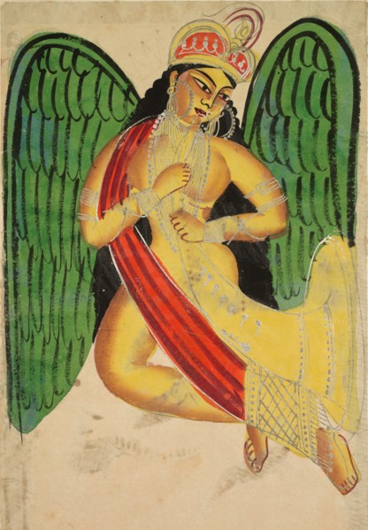 Winged Apsara with a Horn, 1800s. Creator: Unknown.