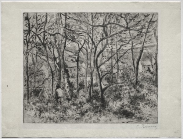 Wooded Landscape at LHermitage, Pontoise, 1879. Creator: Camille Pissarro (French, 1830-1903).