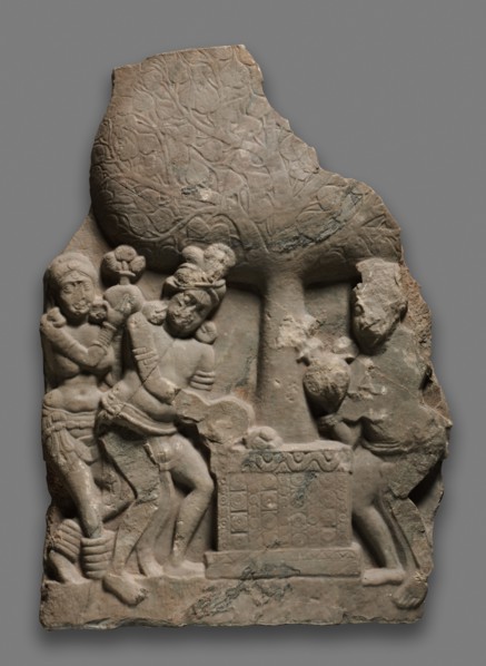 Worshippers Giving Offerings to the Bodhi Tree, 100s. Creator: Unknown.