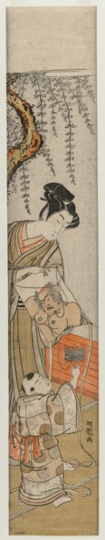 Young Man and Child with a Kite, early-mid 1770s. Creator: Isoda Koryusai (Japanese).
