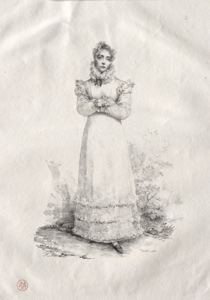 Young Woman Standing. Creator: Horace Vernet (French, 1789-1863).