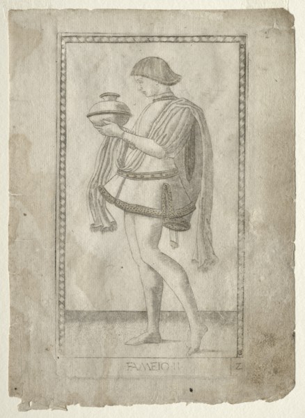 The Servant (from the Tarocchi, series E: Conditions of Man, #2), before 1467. Creator: Master of the E-Series Tarocchi (Italian, 15th century).