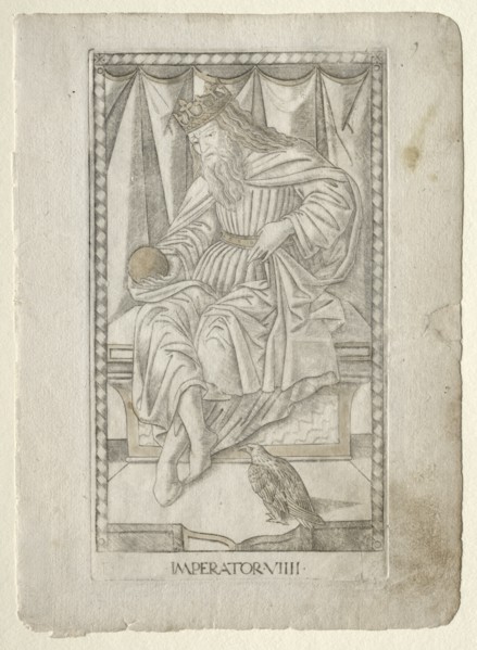 The Emperor (from the Tarocchi, series E: Conditions of Man, #9), before 1467. Creator: Master of the E-Series Tarocchi (Italian, 15th century).