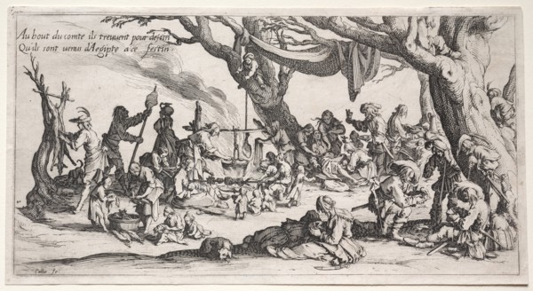 The Bohemians: The Stopping Place: The Feast of the Bohemians, c.1621-1625. Creator: Jacques Callot (French, 1592-1635).