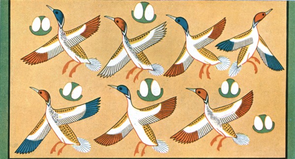 Detail of ceiling painting in the tomb of 'Aichesi', Thebes, Egypt, (1928). Creator: Unknown.