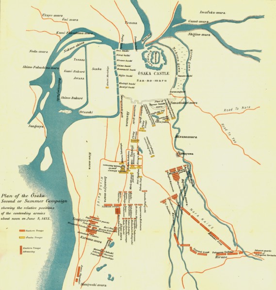 'Plan of the Osaka Second or Summer Campaign, 1615'. 1903. Creator: Unknown.