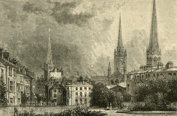'Coventry - The Spires of Trinity, St. Michael's, and Christ Church', 1898. Creator: Unknown.