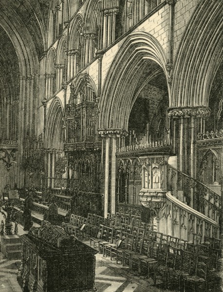'The Choir of Worcester Cathedral', 1898. Creator: Unknown.