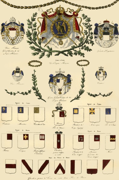Arms of the French Empire and of the imperial nobility, 1806, (1921). Creator: Unknown.
