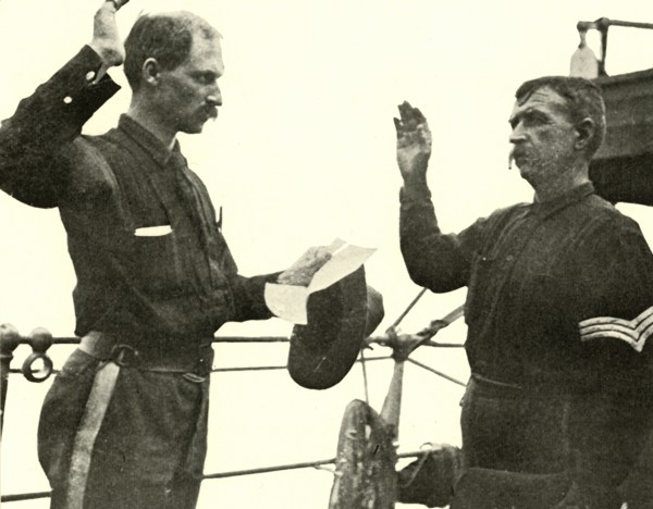 'Lieutenant Lewis Reenlisting Thomas Dixon', Spanish-American War, 19 June 1898, (1899). Creator: Burr McIntosh.