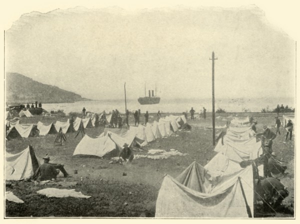 St. Paul in Bay, firing over Top of Hill...June 24th', Spanish-American War, 1898, (1899). Creator: Burr McIntosh.
