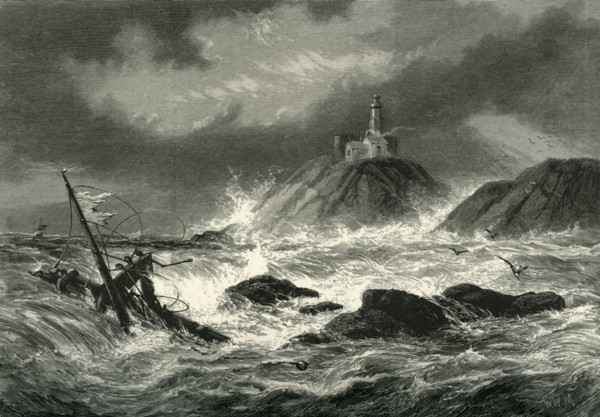 'Mumbles Rocks and Lighthouse, near Swansea', c1870.