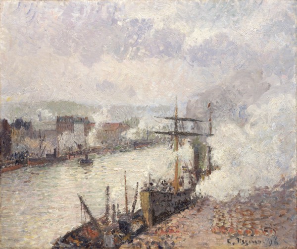 Steamboats in the Port of Rouen, 1896. Creator: Camille Pissarro.