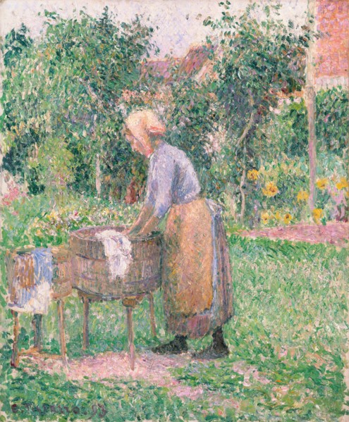 A Washerwoman at Éragny, 1893. Creator: Camille Pissarro.