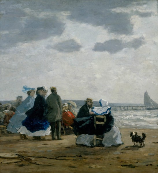 On the Beach, Dieppe, 1864. Creator: Eugene Louis Boudin.