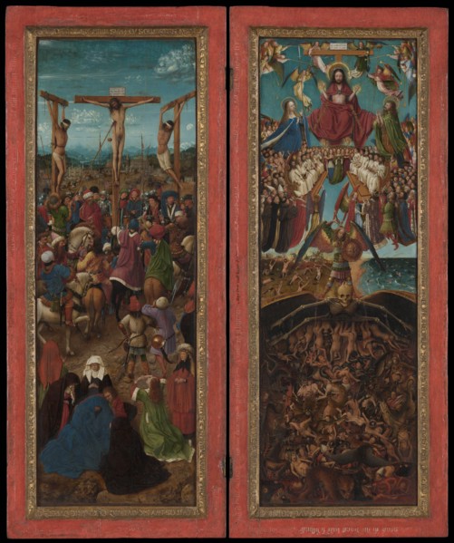 The Crucifixion; The Last Judgment, ca. 1440-41. Creator: Jan van Eyck.