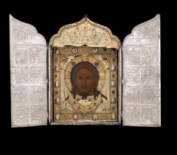 Triptych with the Mandylion, 1637. Creator: Kremlin Armory Workshops.