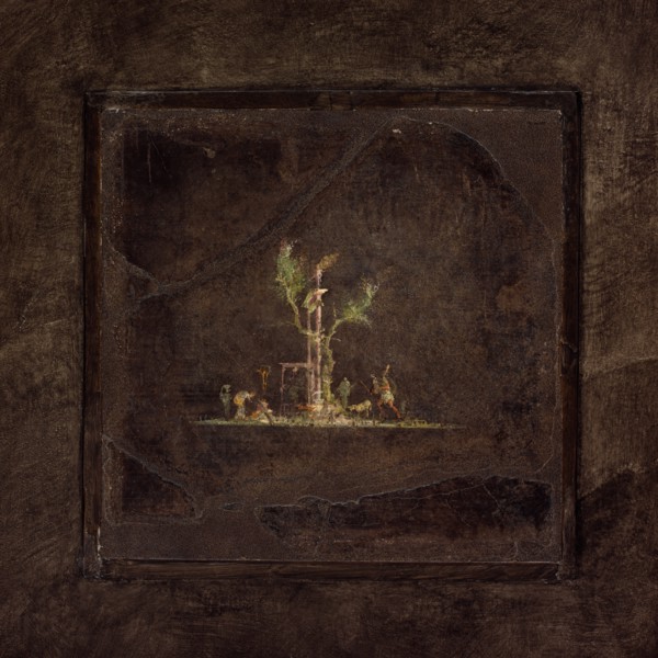 Wall painting on black ground: landscape, from the imperial villa..., 1st century B.C. Creator: Unknown.