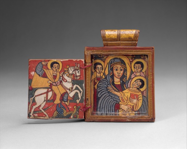 Double Diptych Icon Pendant, early 18th century. Creator: Unknown.