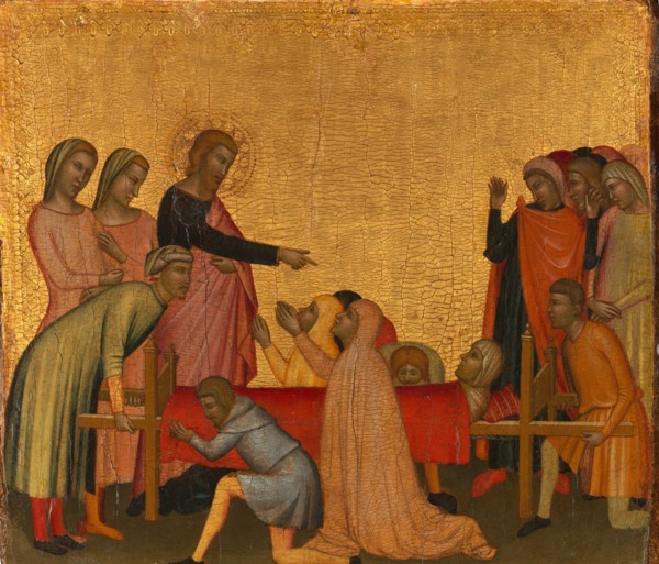 Saint John the Evangelist Raises Satheus to Life, ca. 1370. Creator: Francescuccio Ghissi.
