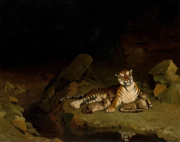 Tiger and Cubs, ca. 1884. Creator: Jean-Leon Gerome.
