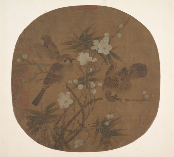 Sparrows, plum blossoms, and bamboo, late 12th century. Creator: Unknown.