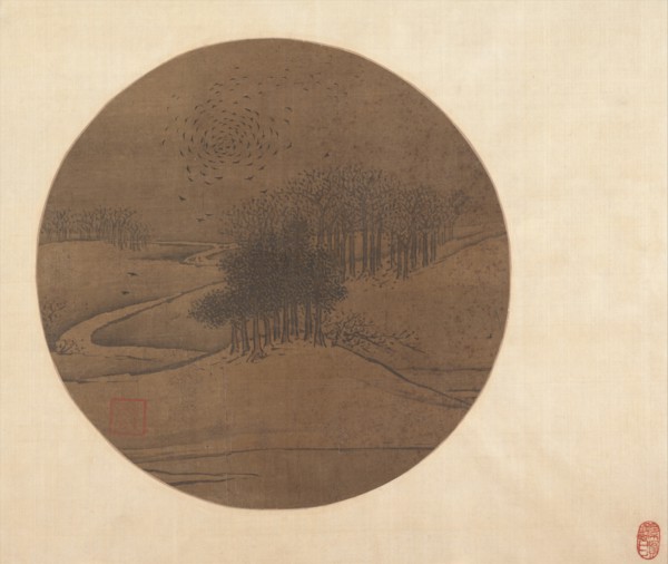 Crows and Bare Trees in Winter, late 13th or early 14th century. Creator: Unknown.