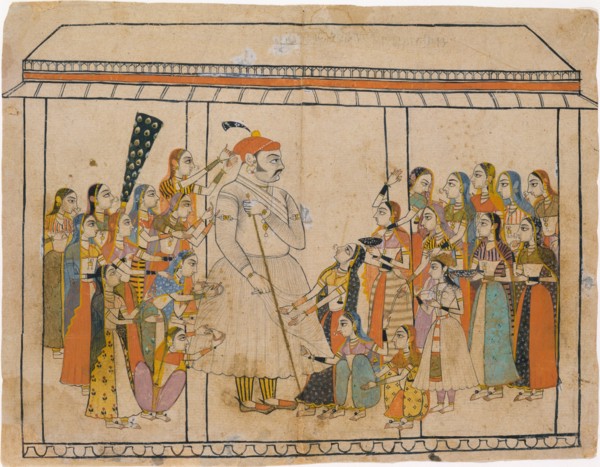 Maharaja Raj Singh Adored by His Ladies, ca. 1710-20. Creator: Unknown.