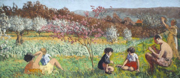 Dans le verger de l'Étang-la-Ville. Creator: Roussel, Ker-Xavier (1867-1944).