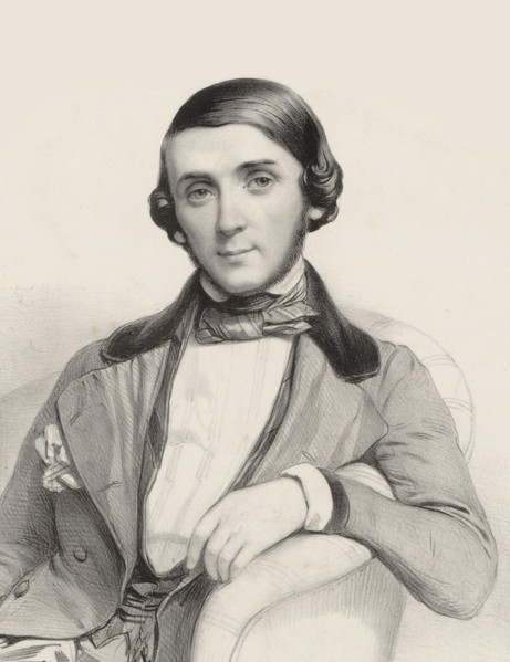 Portrait of the pianist and composer Jean-Henri Ravina (1818-1906) , ca 1845. Creator: Alophe, Marie-Alexandre Menut (1812-1883).