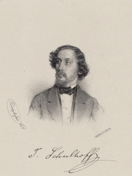 Portrait of the pianist and composer Julius Schulhoff (1825-1898) , 1850. Creator: Prinzhofer, August (1817-1885).