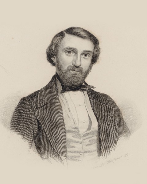 Portrait of the Composer Giuseppe Verdi (1813-1901), c. 1850. Creator: Hüssener, Auguste (1789-1877).