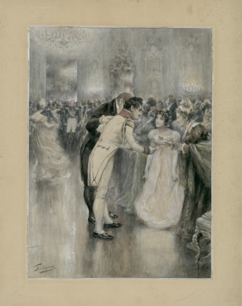 Natasha on her first ball. Illustration for the novel War and Peace by Leo Tolstoy, 1893. Creator: Pasternak, Leonid Osipovich (1862-1945).