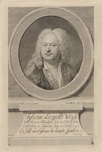 Portrait of Sylvius Leopold Weiss (1686-1750), 1750. Creator: Denner, Balthasar (1685-1749).