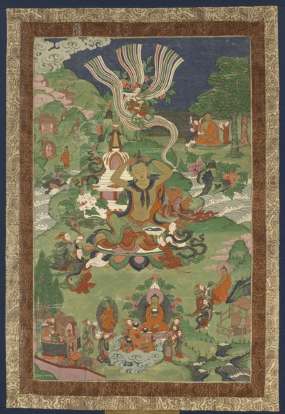 Thangka with Scenes from the Life of the Buddha, Second Half of the 19th cen.. Creator: Tibetan culture.