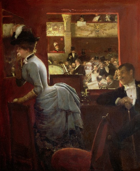 La Baignoire, au théâtre des Variétés (The Theatre Box at the Variety) , 1883. Creator: Béraud, Jean (1849-1936).