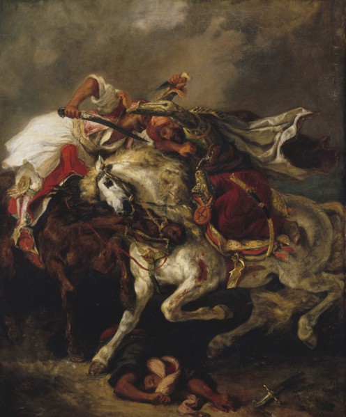 The Fight between the Giaur and the Pasha, 1835. Creator: Delacroix, Eugène (1798-1863).