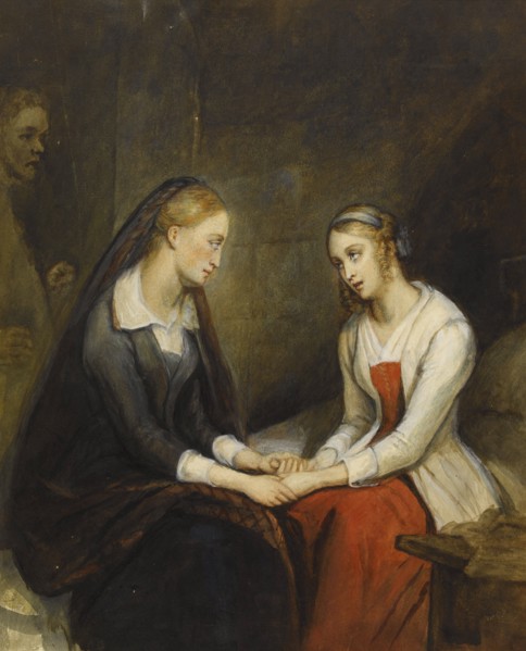 Effie and Jeanie Deans. After Walter Scott's "The Heart of Mid-Lothian", First quarter of 19th cen.. Creator: Scheffer, Ary (1795-1858).