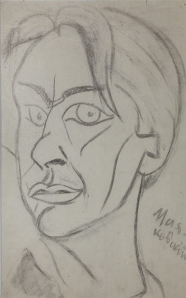 Poet Vladimir Mayakovsky (1893-1930), 1913. Creator: Kulbin, Nikolai Ivanovich (1868-1917).