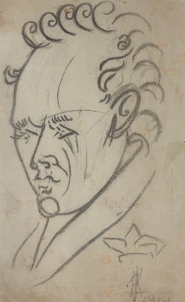 Portrait of the poet Vasili Kamensky (1884-1961), 1913. Creator: Kulbin, Nikolai Ivanovich (1868-1917).