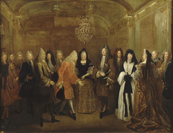 Louis XIV receives Prince August, the future King of Poland and Elector of Saxony, ca 1714. Creator: Silvestre, Louis de (1675-1760).