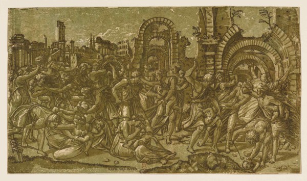 The Massacre of the Innocents (After Raphael), 1544. Creator: Monogrammist NDB (active c. 1520-1550).