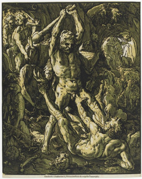 Hercules killing Cacus, 1588. Creator: Goltzius, Hendrick (1558-1617).