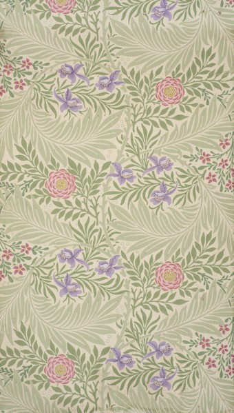 Larkspur. Wallpaper, 1874. Creator: Morris, William (1834-1896).
