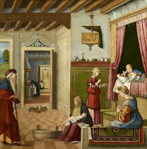 The Nativity of the Blessed Virgin Mary, ca 1502-1504. Creator: Carpaccio, Vittore (1460-1526).