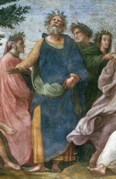 The Parnassus. Detail (Fresco in Stanza della Segnatura), ca 1510-1511. Creator: Raphael (Raffaello Sanzio da Urbino) (1483-1520).